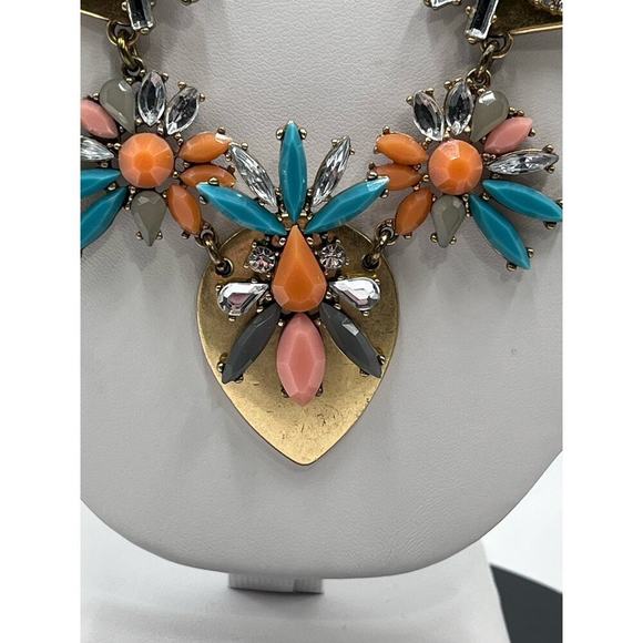 J. Crew Vintage Orange Gray
Pink Blue Statement Rhinestone
Necklace Goldtone - Picture 3 of 12
